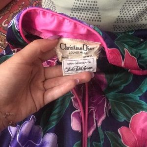 RARE 1970s Full Length Floral Dior Night gown